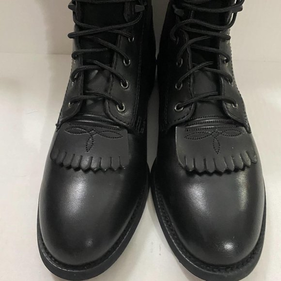 Ariat Heritage Lacer II Black Leather Kiltie Boots - Picture 5 of 11